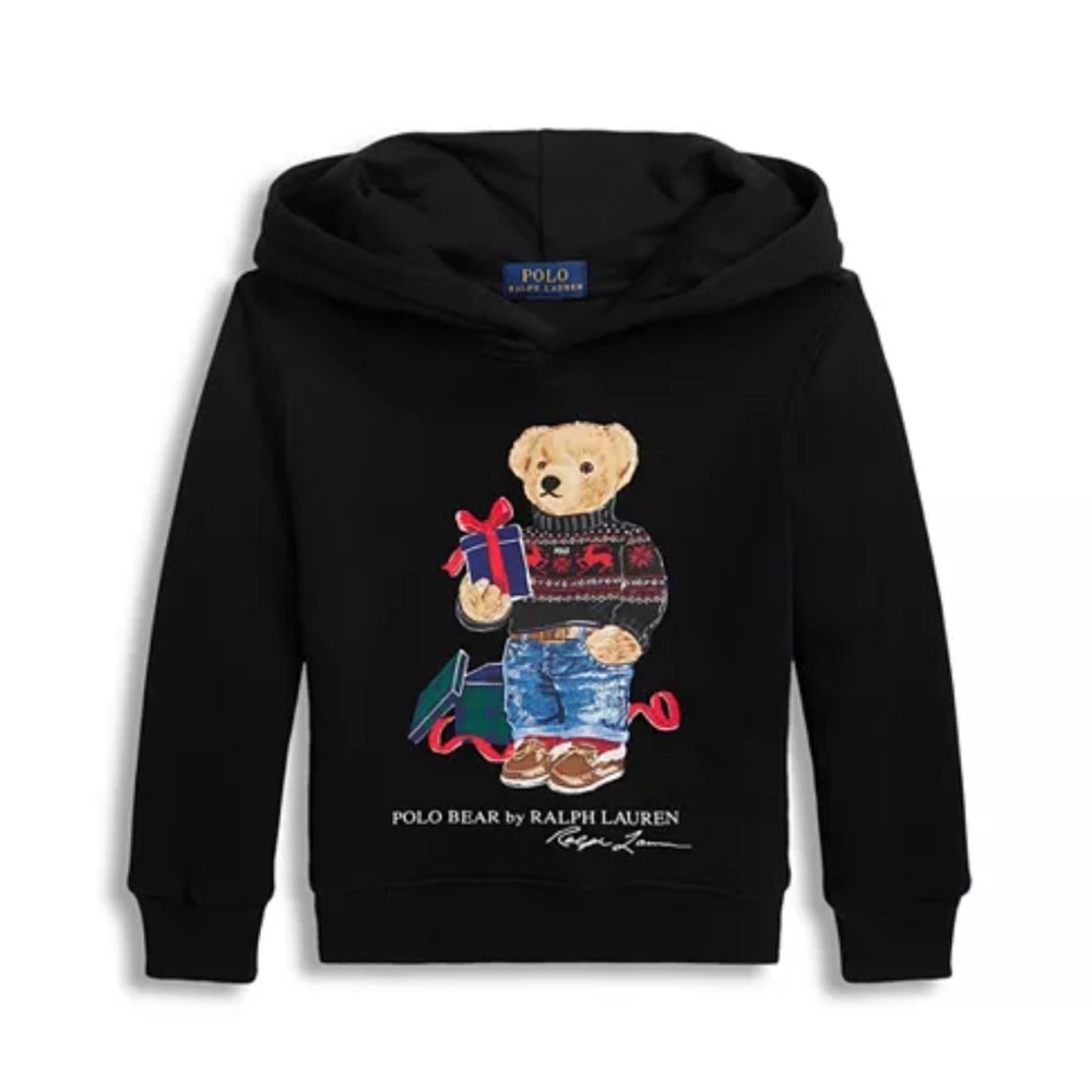 Polo by Ralph Lauren Kids Black Hoodie with Bear Design